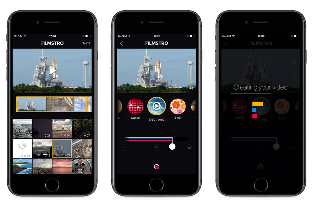 Filmstro iPhone screenshots